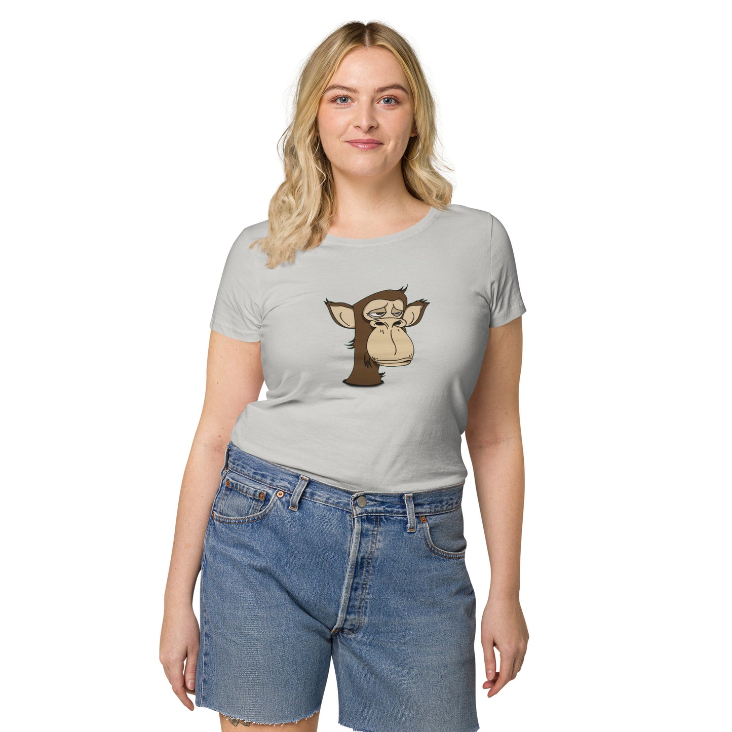 Women’s basic organic t-shirt feat Polygon Ape YC #6437