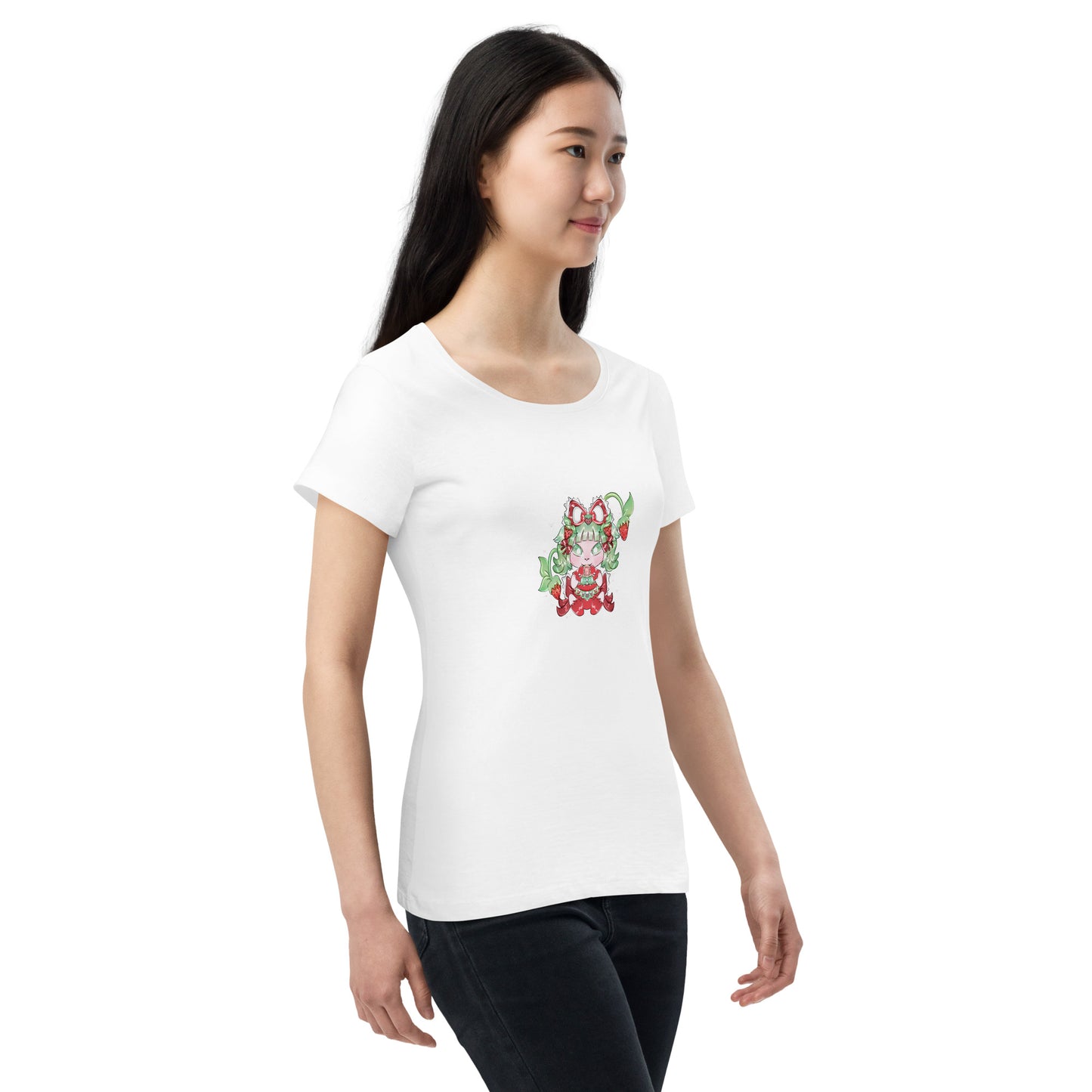 Women’s basic organic t-shirt feat Yamibo NFT by Vio